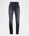 Ag Mari Mid-rise Slim Straight Jeans In Black