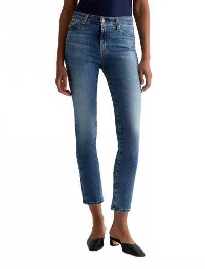 Ag Mari Mid Rise Slim Straight Jeans In 15 Years Shoreline In Blue