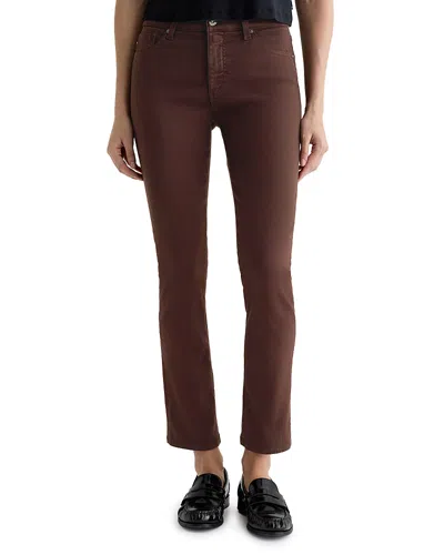 Ag Mari Mid Rise Slim Straight Jeans In Coffee Bean In Brown