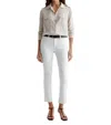 Ag Mari Crop Mid-rise Slim Straight Jeans In Gallery White In White