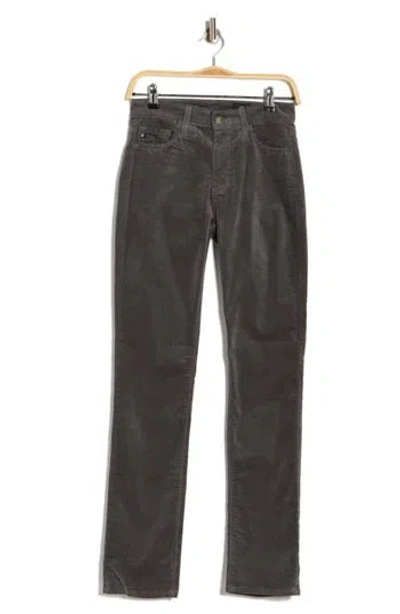 Ag Mari Mid Rise Slim Straight Leg Corduroy Pants In Black
