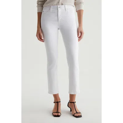Ag Mari Mid Rise Slim Straight Leg Crop Jeans In Gallery White