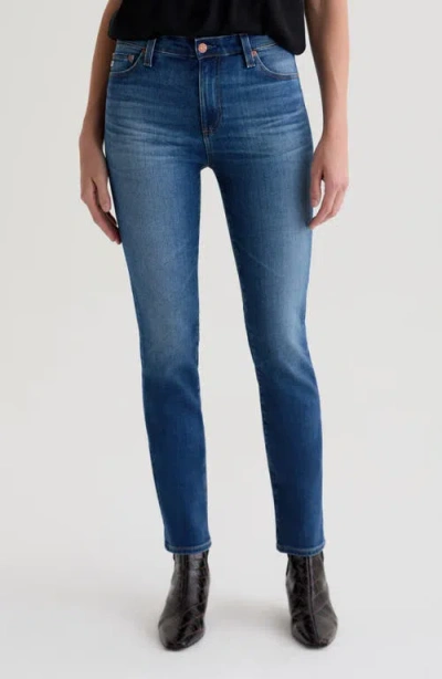 Ag Mari Mid Rise Slim Straight Leg Jeans In Blue