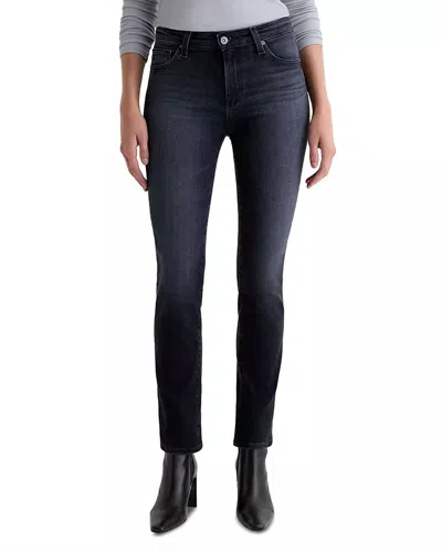 Ag Mari Mid Rise Slim Straight Leg Jeans In Glitch In Gray