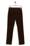 Ag Mari Mid Rise Slim Straight Leg Velvet Jeans In Brown