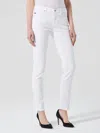 Ag Brinley Mid Rise Classic Straight Leg Jeans In White