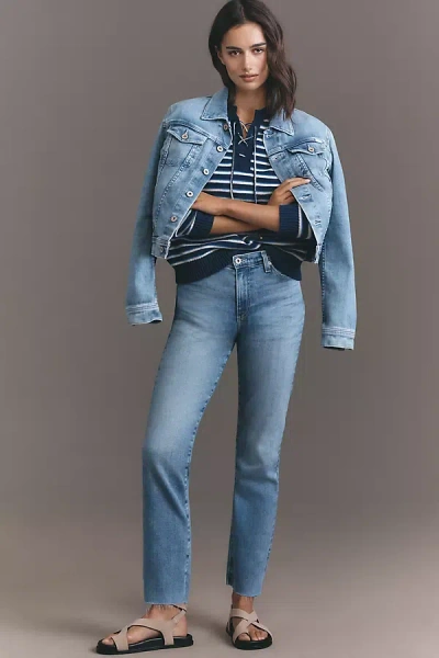 Ag Mari Mid-rise Straight-leg Jeans In Blue