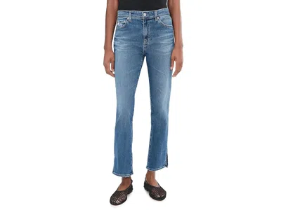 Ag Mari Mid-rise Slim Straight Crop Jeans In 15 Years Prue In Blue