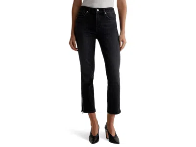 Ag Mari Mid-rise Slim Straight Crop Jeans In Elixir In Black