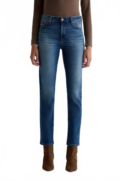 Ag Mari Mid-rise Slim Straight Jeans In 12 Years Assumption In Blue
