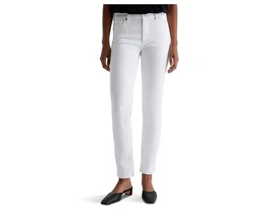 Ag Mari Mid-rise Slim Straight Jeans In White