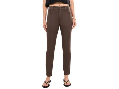 Ag Mari Mid-rise Slim Straight Women's Jeans Leatherette Light Burnt Umber: 26, Cotton/denim/elastane In Brown