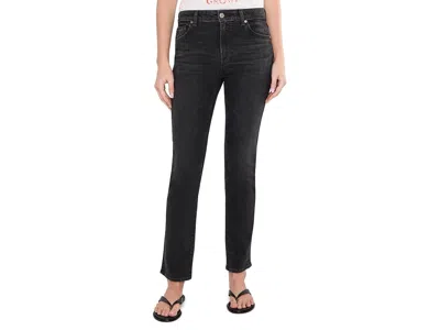 Ag Mari Mid-rise Slim Straight Women's Jeans Octave: 29, Cotton/denim/elastane In Black