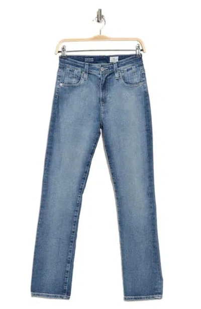 Ag Mari Paneled High Waist Ankle Slim Straight Leg Jeans In Belfast