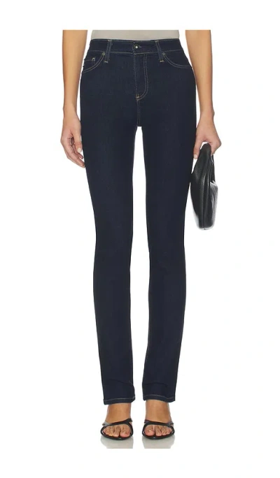 Ag Mari Slim Straight Extended Jeans In Black