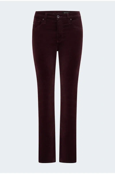 Ag Mari Straight Jean In Winery Velvet In Brown