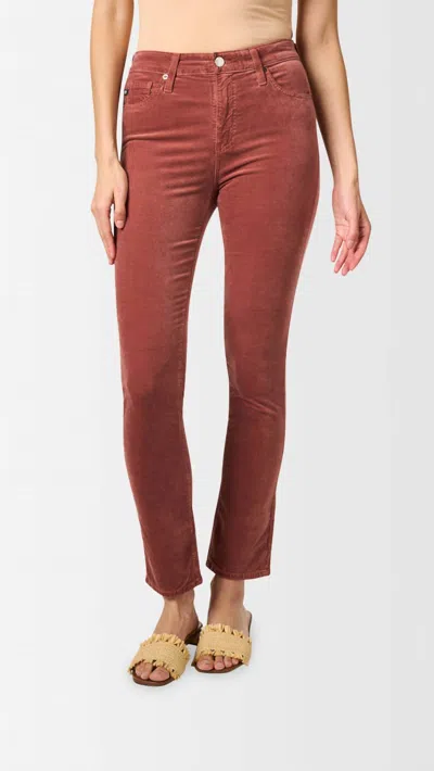 Ag Mari Stretch Straight Leg Jean In Spiced Maple In Brown