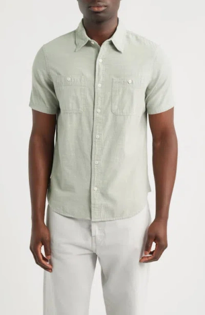 Ag Mason Classic Fit Short Sleeve Button-up Work Shirt In Green