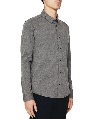 Ag Mason Long Sleeve Button Front Shirt In Heather Charcoal