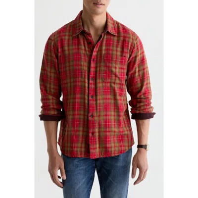 Ag Matteo Reversible Plaid Shirt In Red