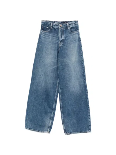 Ag Maxi Relax Raw-hem Jeans In Blue
