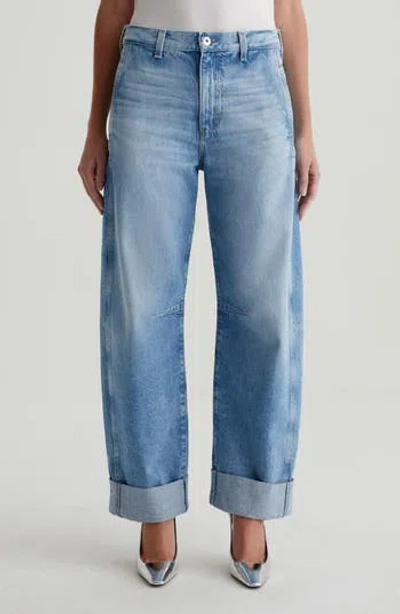 Ag Mercer Cuffed Barrel-leg Jeans In Sunset Blues