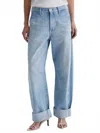 Ag Mercer Cuffed Barrel-leg Jeans In Sunset Blues In Blue