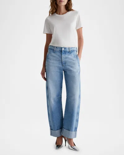 Ag Mercer Cuffed Jeans In Blue