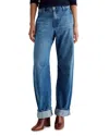 Ag Mercer High Rise Cuffed Barrel Jeans In Nouveau In Blue