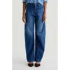 Ag Mercer High Waist Barrel Jeans In Brown