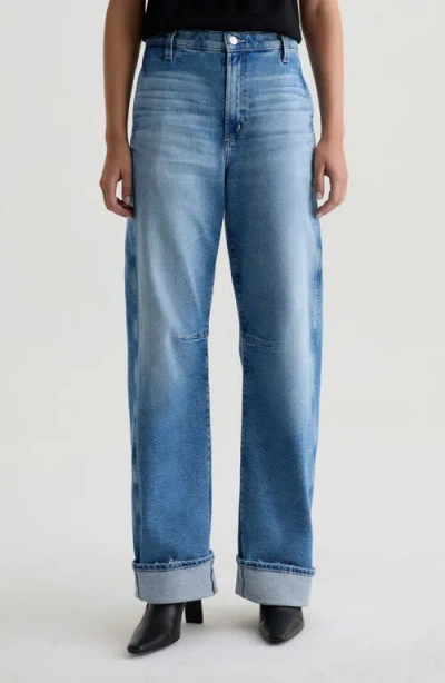 Ag Mercer High Waist Extended Length Jeans In Blue