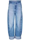 Ag Mercer Cuffed Barrel-leg Jeans In Sunset Blues In Blau