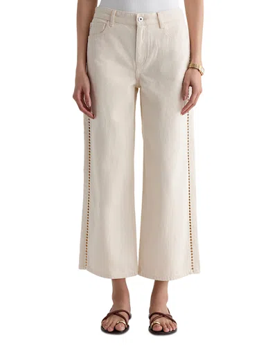 Ag Mid Rise Ankle Wide Leg Jeans In Fresh Air In Neutral