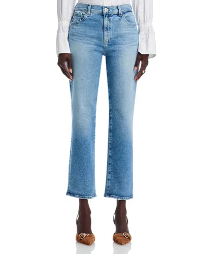 Ag Mid Rise Cropped Straight Leg Jeans In Momento