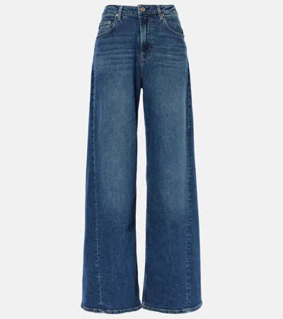 Ag Mid-rise Wide-leg Jeans In Blue