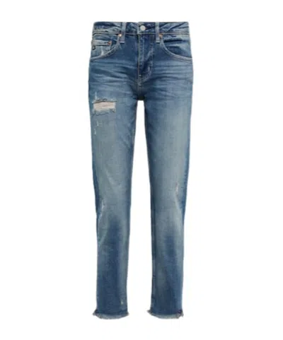 Ag Mid-rise Cropped Jeans In Blue
