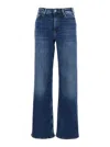 Ag Blue Jeans With Belt Loops And Logo Patch On The Rear In Denim Woman In Blu