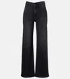 Ag New Bgy Mid-rise Wide-leg Jeans In Black