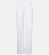 Ag Adria Mid Rise Wide Leg Jeans In Gallery White In White