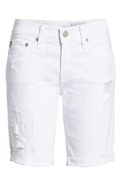 Ag 'nikki' Cutoff Denim Bermuda Shorts In White