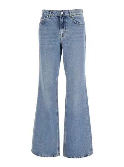 AG 'PADUA' BLUE FLARED JEANS WITH LOGO PATCH ON THE REAR