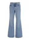 AG 'PADUA' BLUE FLARED JEANS WITH LOGO PATCH ON THE REAR IN DENIM WOMAN