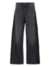 Ag Jeans Wide Fit Dark Grey Jeans With Five-pocket Design And Belt Loops In Multi