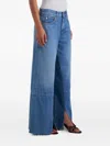 Ag Panelled Slit Jeans In Blue