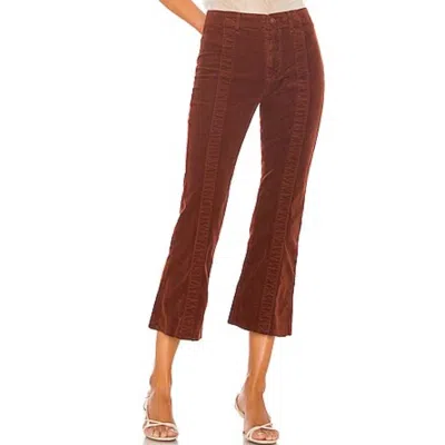 Ag Pannelled Quinne H. Rise Pleated Crop Flare Jeans In Rich Crimson In Brown