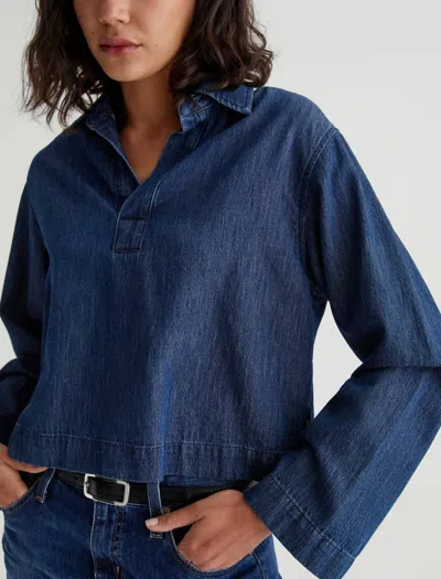 Ag Piper Chambray Top In Uptown In Blue