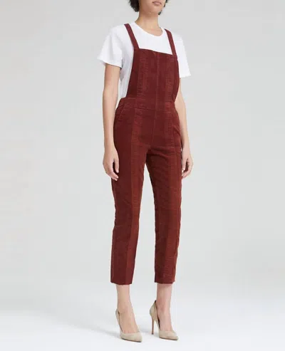 Ag Pleated Isabelle Overall In Rich Crimson In Red
