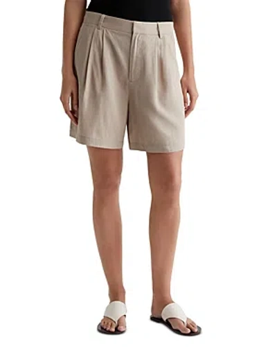 Ag Pleated Shorts In Neutral