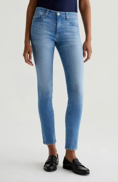 Ag Prima Low Rise Ankle Cigarette Jeans In Blue
