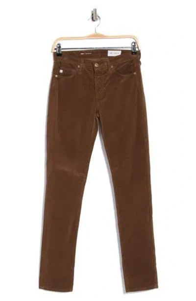 Ag Prima Corduroy Skinny Pants In Brown